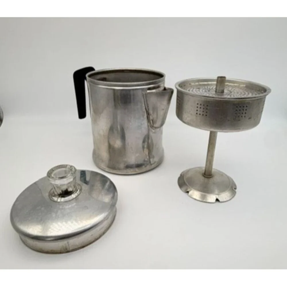Vintage Century Aluminum Ware Stove Top Coffee Pot Percolator 5 Cup Camping USA